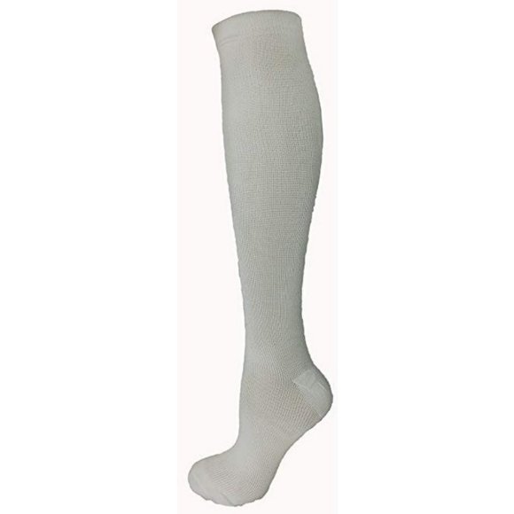 White Large/X-Large Ladies Compression Socks, One - Picture 1 of 8